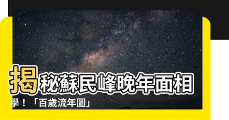 百歲流年圖 面相|【蘇民峯 面相】面相知識 